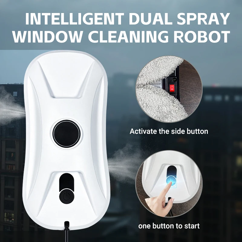 DIVEDEER Smart Window Cleaner Two-Way Dual Spray Nozzle New Window Cleaner Automatic Dual Spray Nozzle Mini Machine
