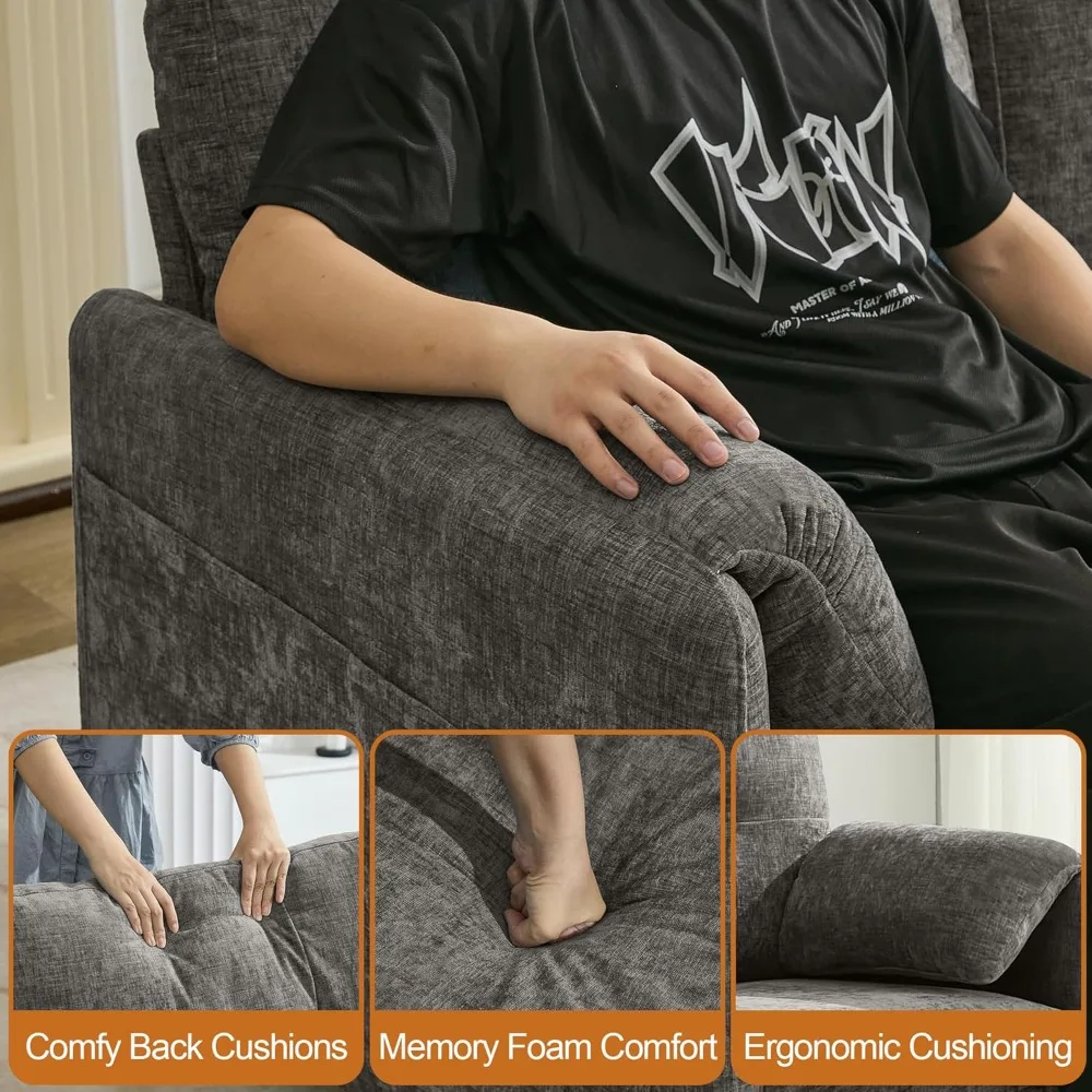 أريكة شانيل معاصرة لشخصين مع وسائد مسند للذراعين، ومقصورات تخزين، وتجميع بسيط، وتنجيد متين #5