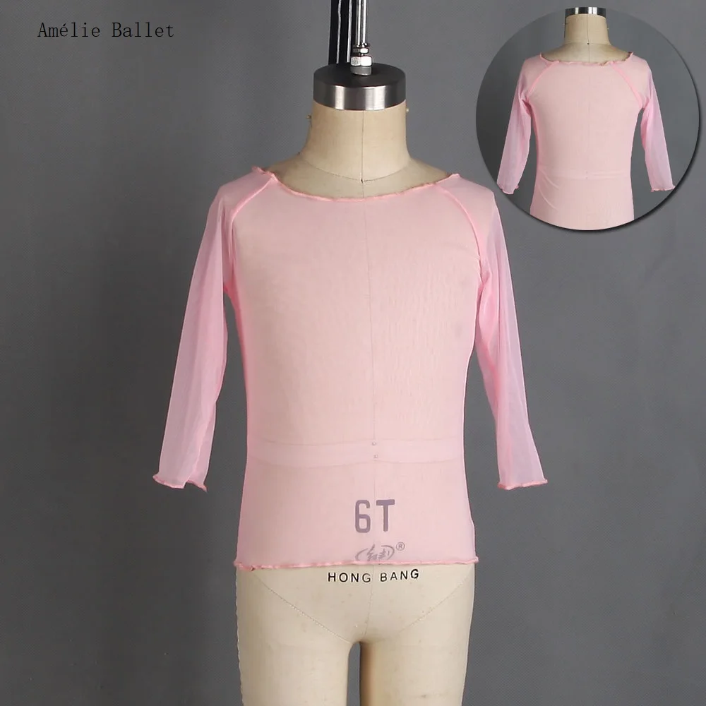 

03D0030 Children's Long Sleeve Mesh Outwear Ballet Dance Wear Kids Practing Dancewear