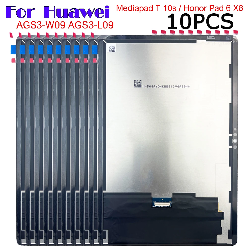 

10PCS For Huawei MatePad T 10s Honor Pad 6 X8 10.1" AGS3-W09 AGS3-L09 LCD Display Touch Screen Digitizer Glass Assembly Repair