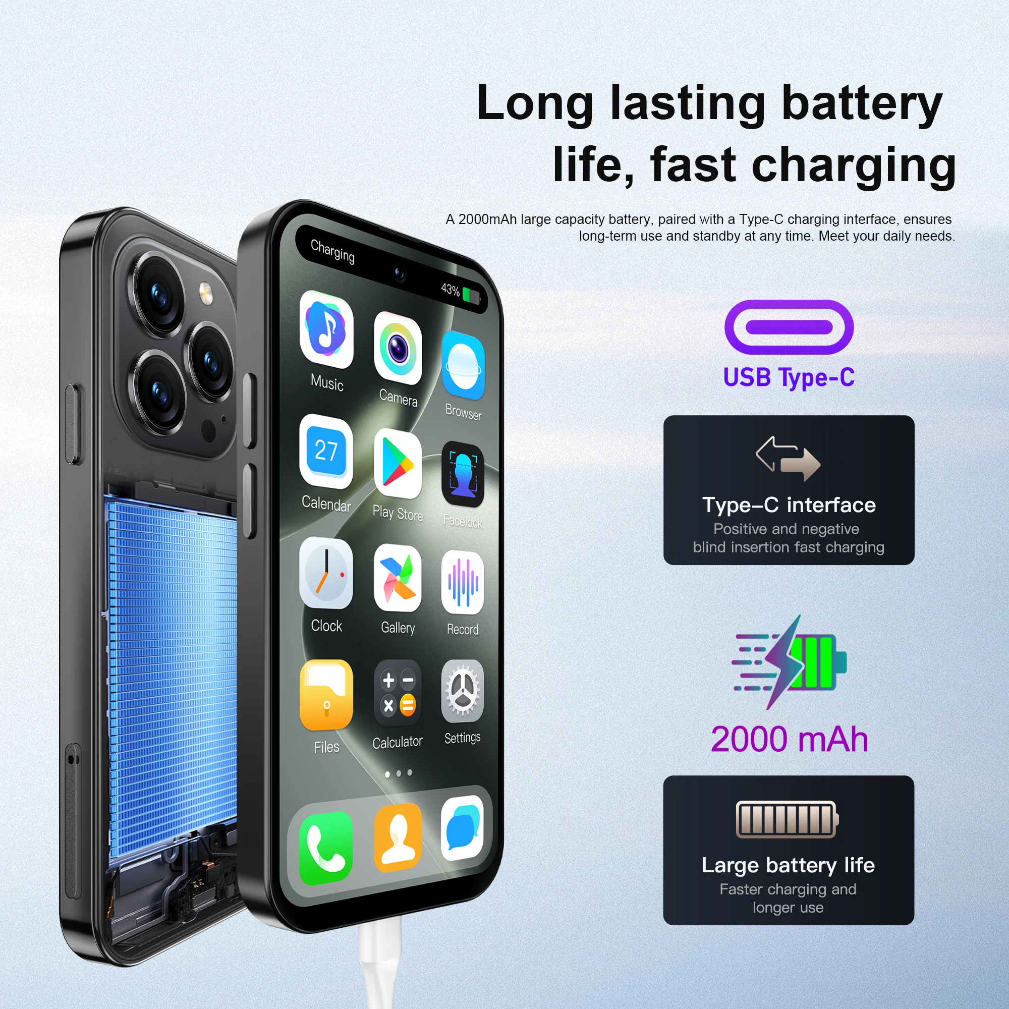 สมาร์ทโฟน SERVO S16 MINI Card รองรับ 3G WCDMA ระบบปฏิบัติการ Android 10.0 หน่วยความจำ 2GB+16GB พร้อม Play Store, WiFi, ปลดล็อคด้วยใบหน้า, หน้าจอ 4.0 นิ้ว ขนาดเล็ก น่ารัก