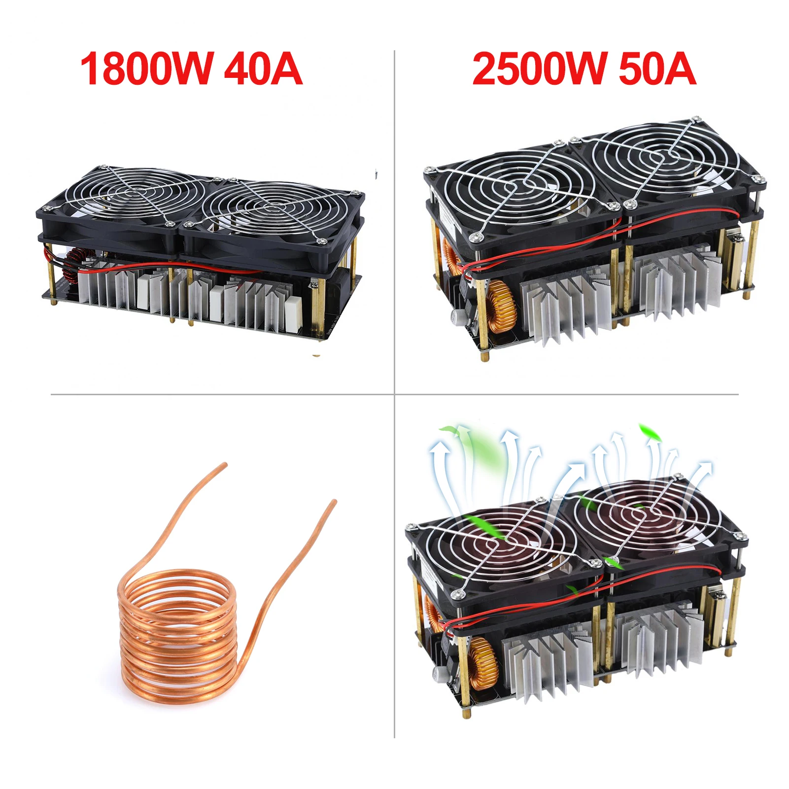 2500W Induction Heating Board 50A DC 12-48V ZVS Power Supply Module High Frequency Low Voltage Flyback Driver Heater Tesla Coil