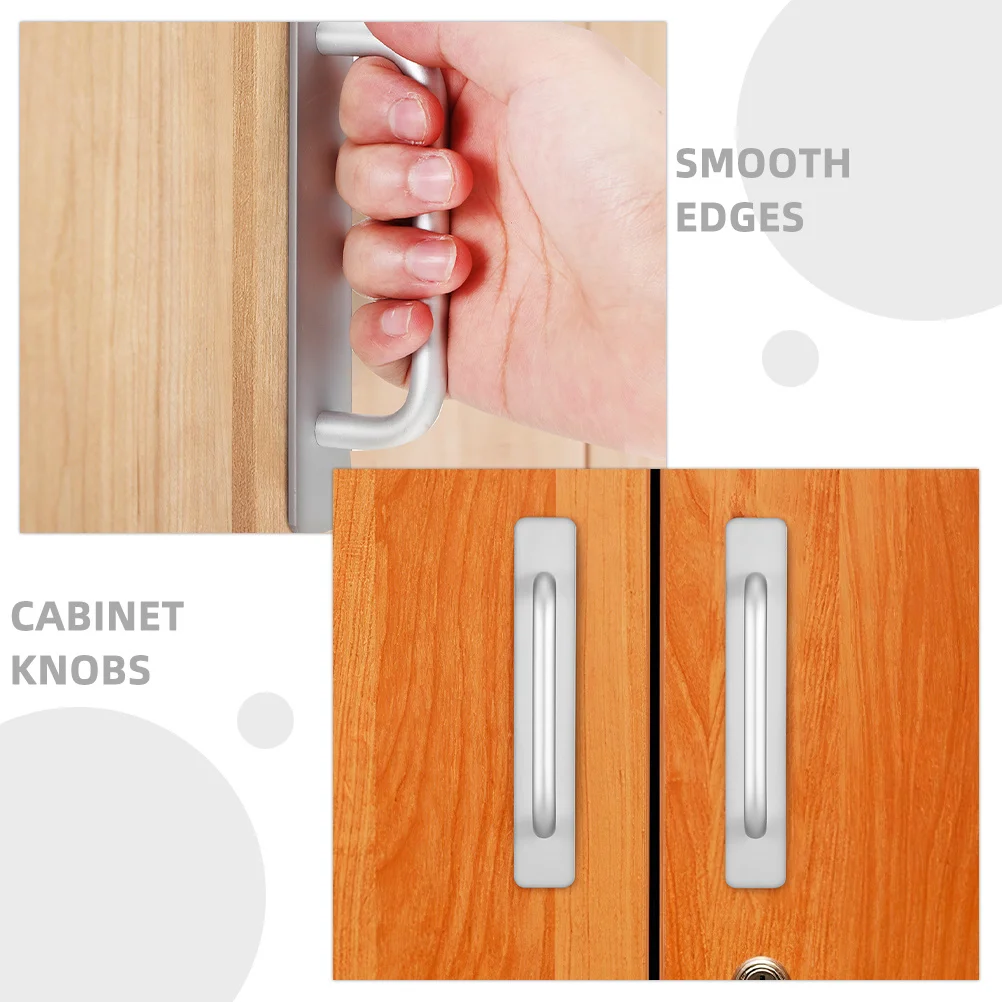

4pcs Aluminium Alloy Door Handle Heavy Duty No Drilling Self-Adhesive Cabinet Knobs For Sliding Screen Door Kitchen Bathroom