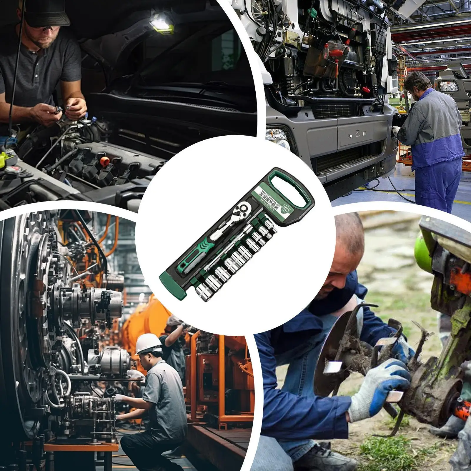 

Ratchet Socket Set 12 Pieces 72-Teeth Quick Released Wrench Set Reversible Repair Tools For Metalworking Appliance Technicians