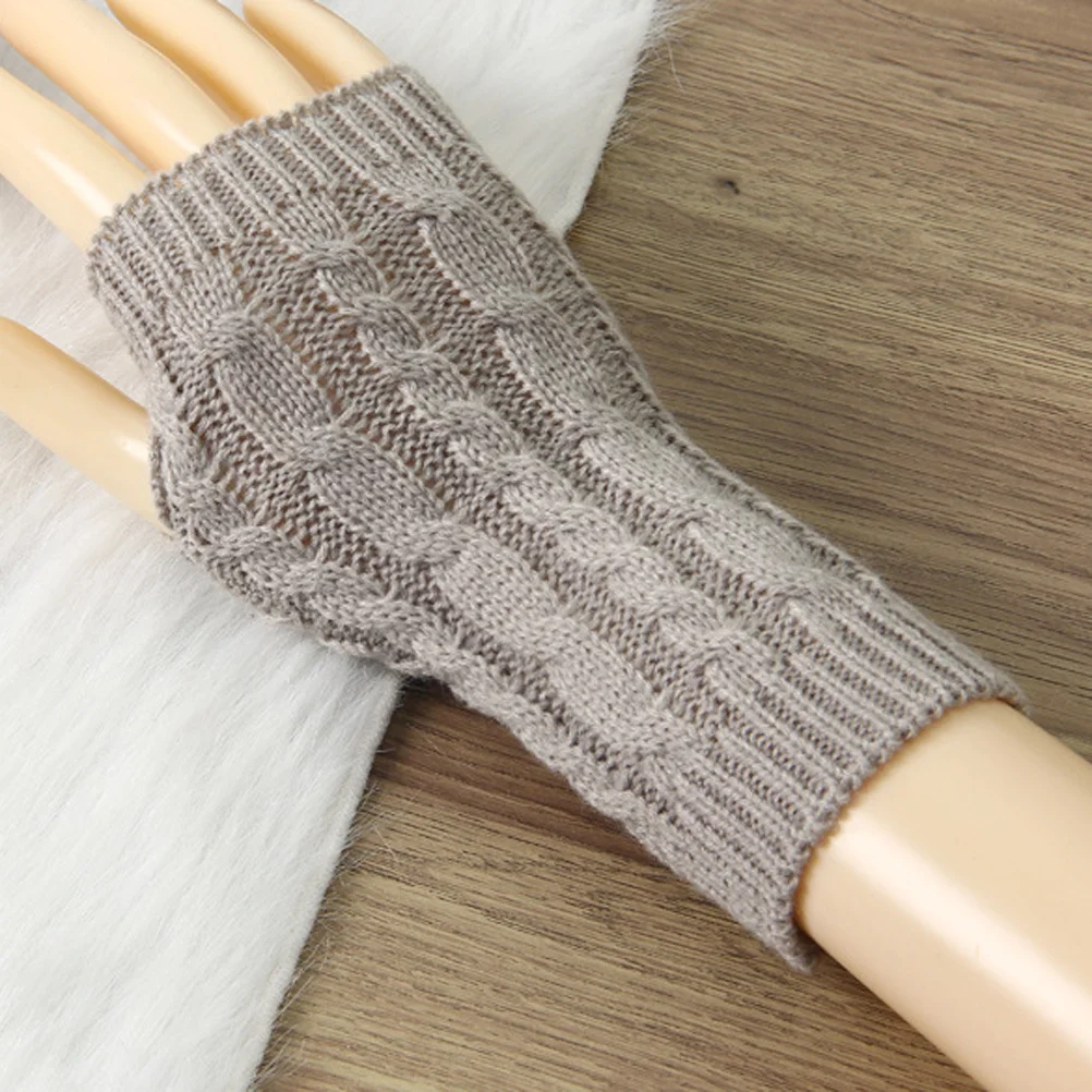 20 سنتيمتر للجنسين الشتاء محبوك أصابع قفازات الذراع كم الإبهام ثقب طويل تدفئة لينة مريحة تنفس قفازات دافئة للرجال