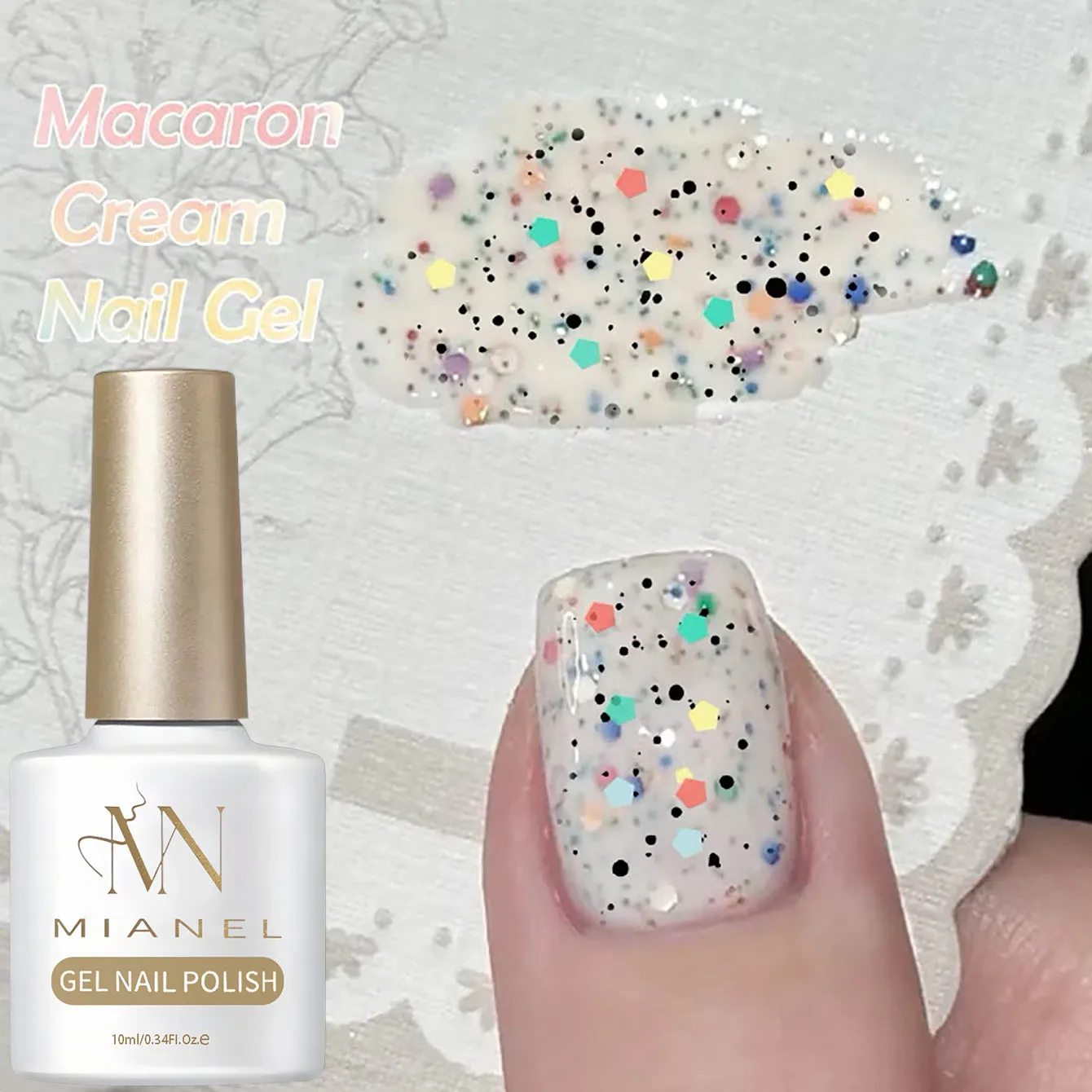 MIANEL 10ml Christmas Cute Nails Macaron Nail Gel Cream Glitter Sequins Gel Nail Polish Nail Art Tools