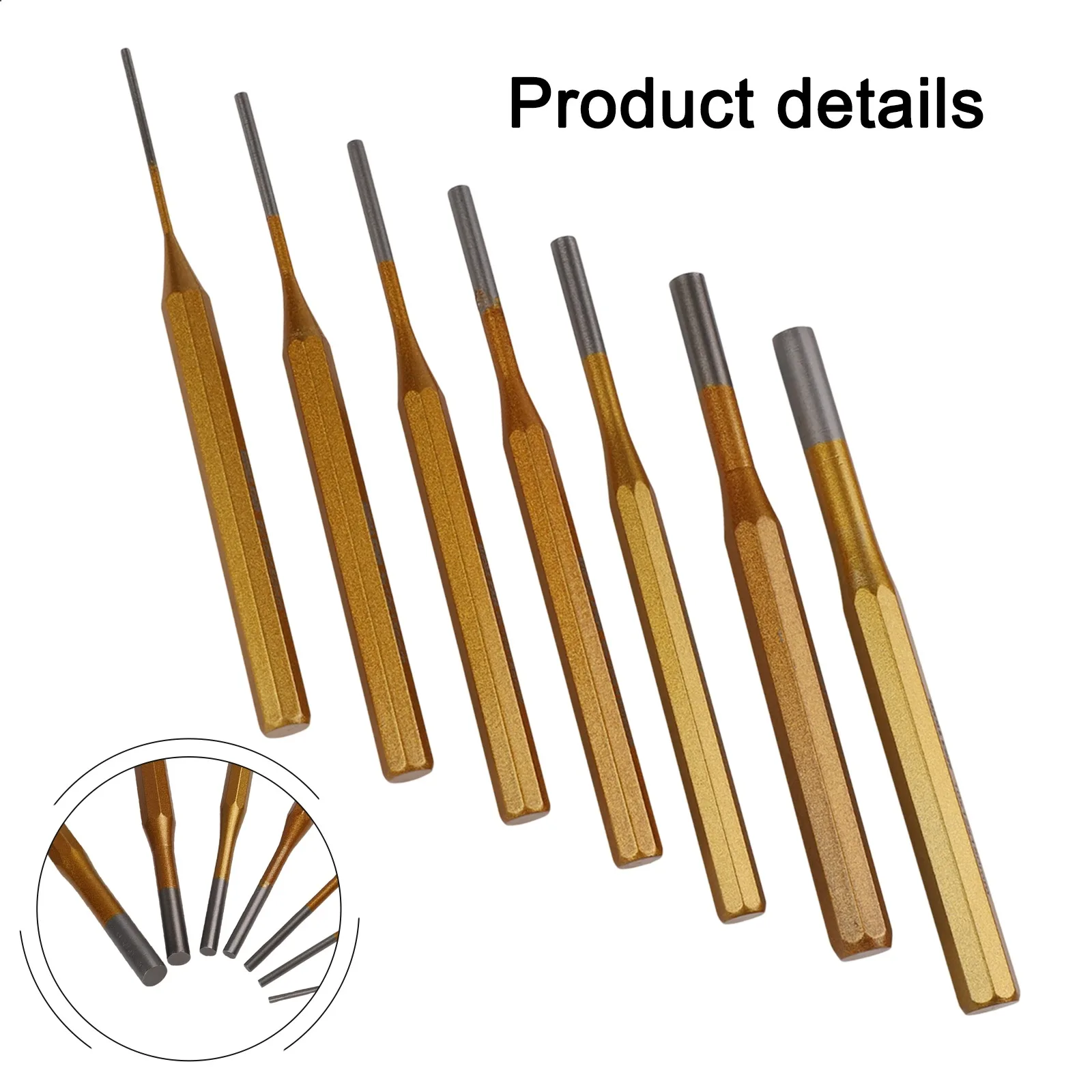 7PCS 2-10mm 롤 핀 펀치 도구 라운드 치즐 펀치 도구 리무버 헤비 듀티 치즐 콘 펀치 수리 도구