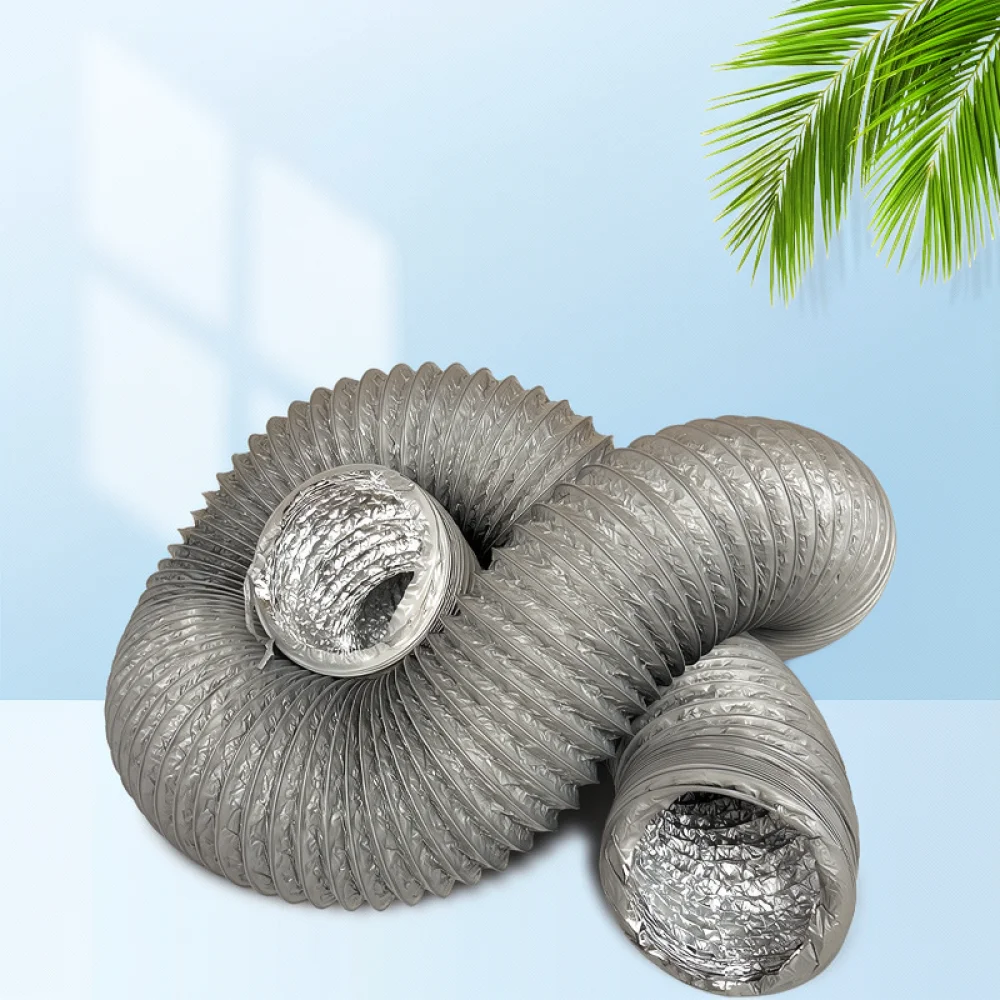 High Strength PVC Aluminum Foil Air Vent Duct Hose Flexible Pipe Exhaust Conduit For Kitchen Hood Fresh Air System