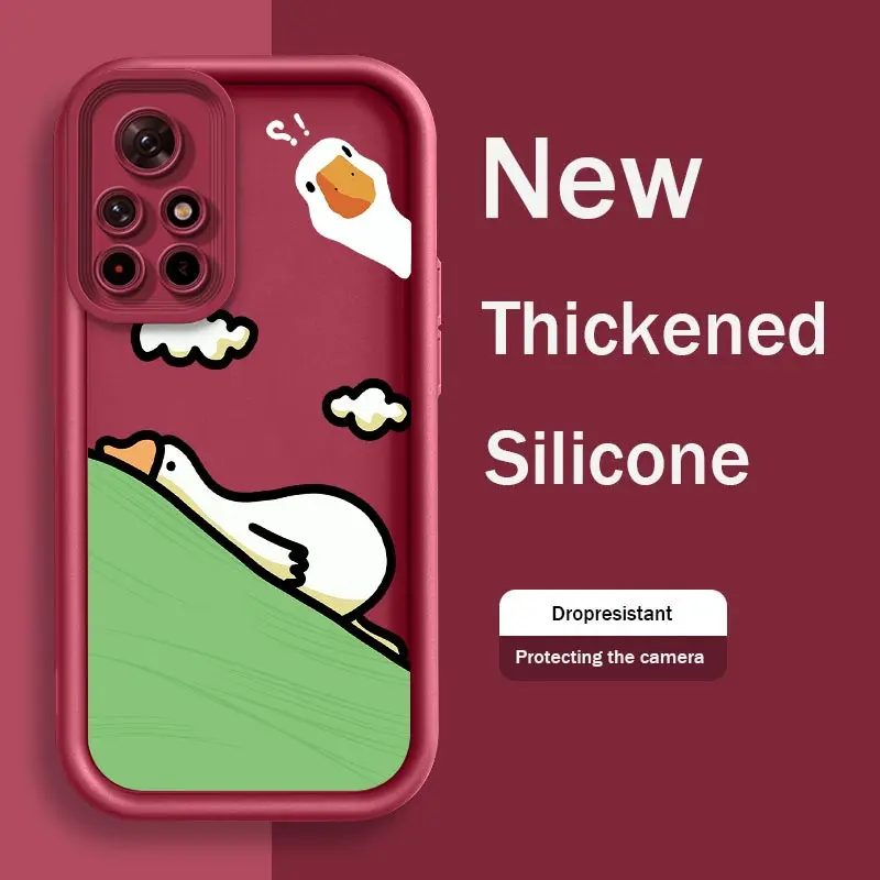 Note11 Cute Goose Phone Case For Redmi Note 11S 10 S T 10Pro 9 9T 9S 9Pro 9Pro 8 8Pro 7 7Pro 7S Shockproof Silicone Cover