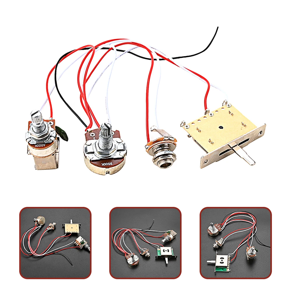 

1 set Guitar Line Switch Parts Wiring Harness Potentiometer Lightweight Metal Plastic Easy Install Electric Guitar Supplies