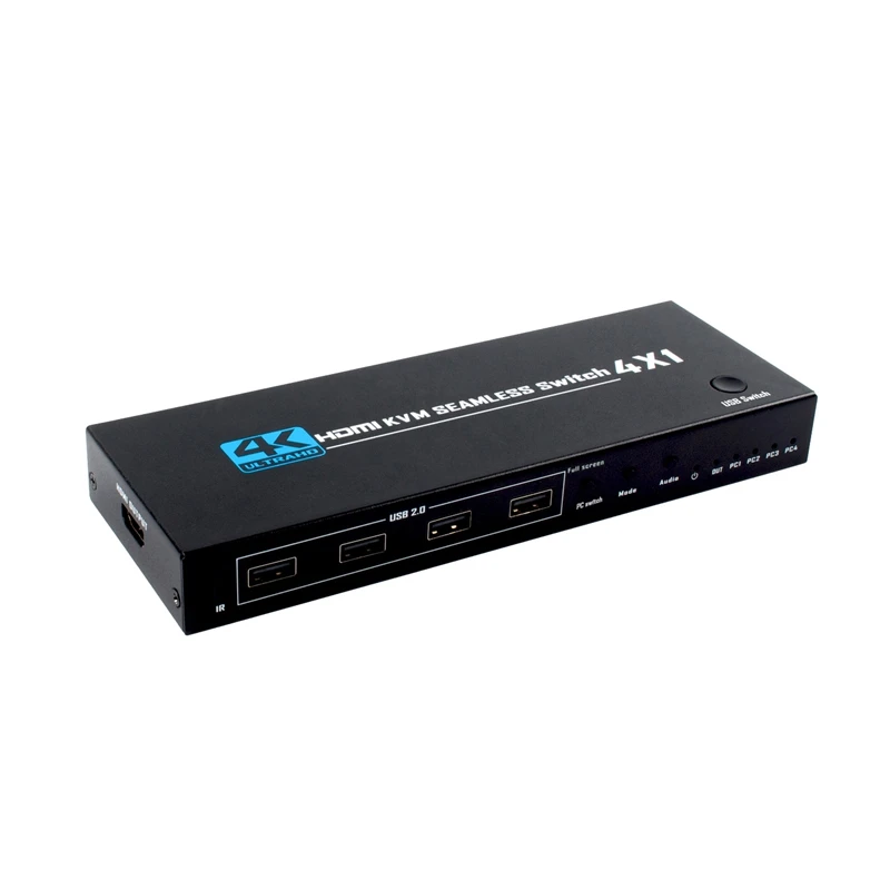 HD 4K HDMI KVM Seamless Switch 4x1 Multi-Viewer 4 in 1 Out Quad Multiviewer Support 4 Laptop PC Share Mouse and Keyboard Monitor