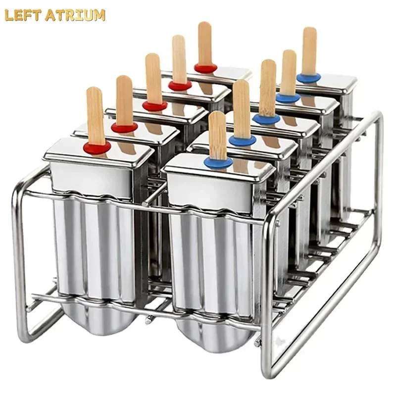 Stainless Steel Popsicle Mold Rack Ice Lolly Mold Frozen Lolly Popsicle Maker Homemade Ice Cream Mold with Popsicle Holder