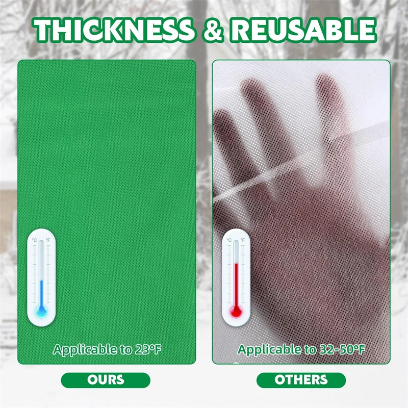 4 عبوات من أغطية النباتات الشتوية للحماية من التجميد وبطانيات GreenFrost مع رباط بسحاب لشجرة شجيرة بوعاء خارجية للطقس البارد
