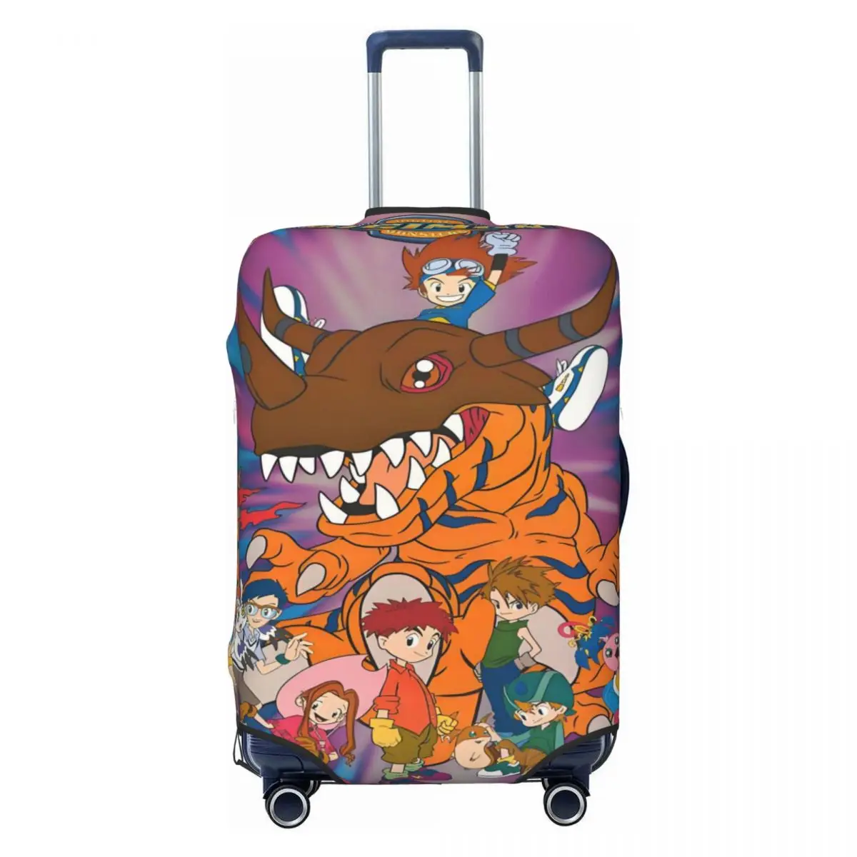 Custom Digimons Character Agumon Manga Luggage Cover Fashion Suitcase Protector Covers Suit For 18-32 inch