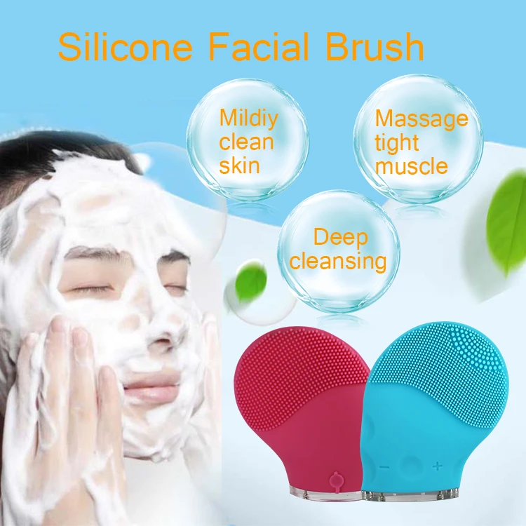 Household Electric Silicone Facial Cleanser,Electric Facial Cleanser,Mini Massage Brush Beauty Instrument Deep Cleaning