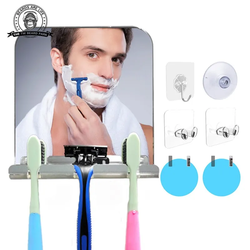 Fogless Shower Mirror For Shaving With Strong Suction, Razor Holder Shower Shaving Mirror  Fog Free Mirror For Shower Makeup