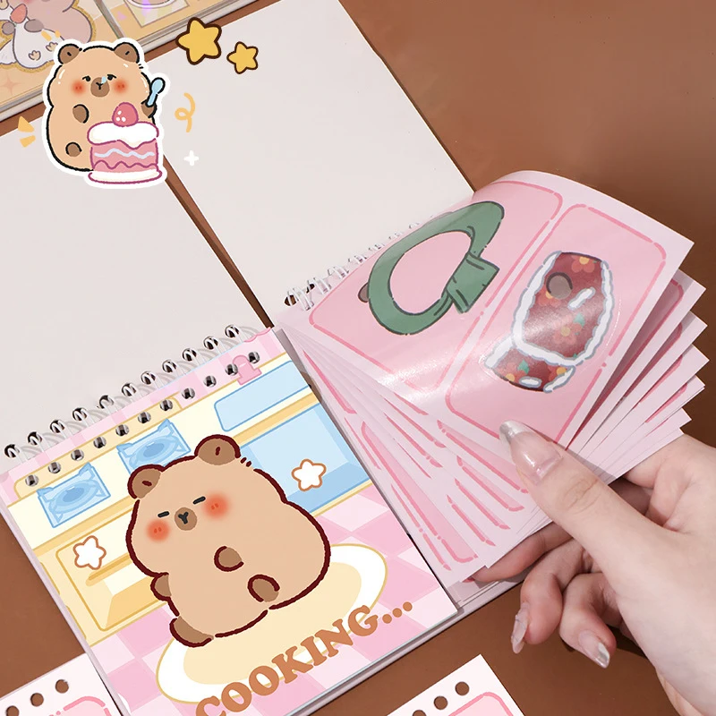 1Set Cute Capybara Animals Stickers Cartoon Graffiti Stickers DIY Waterproof Capybara Dress Up Stickers Children Toys Gifts