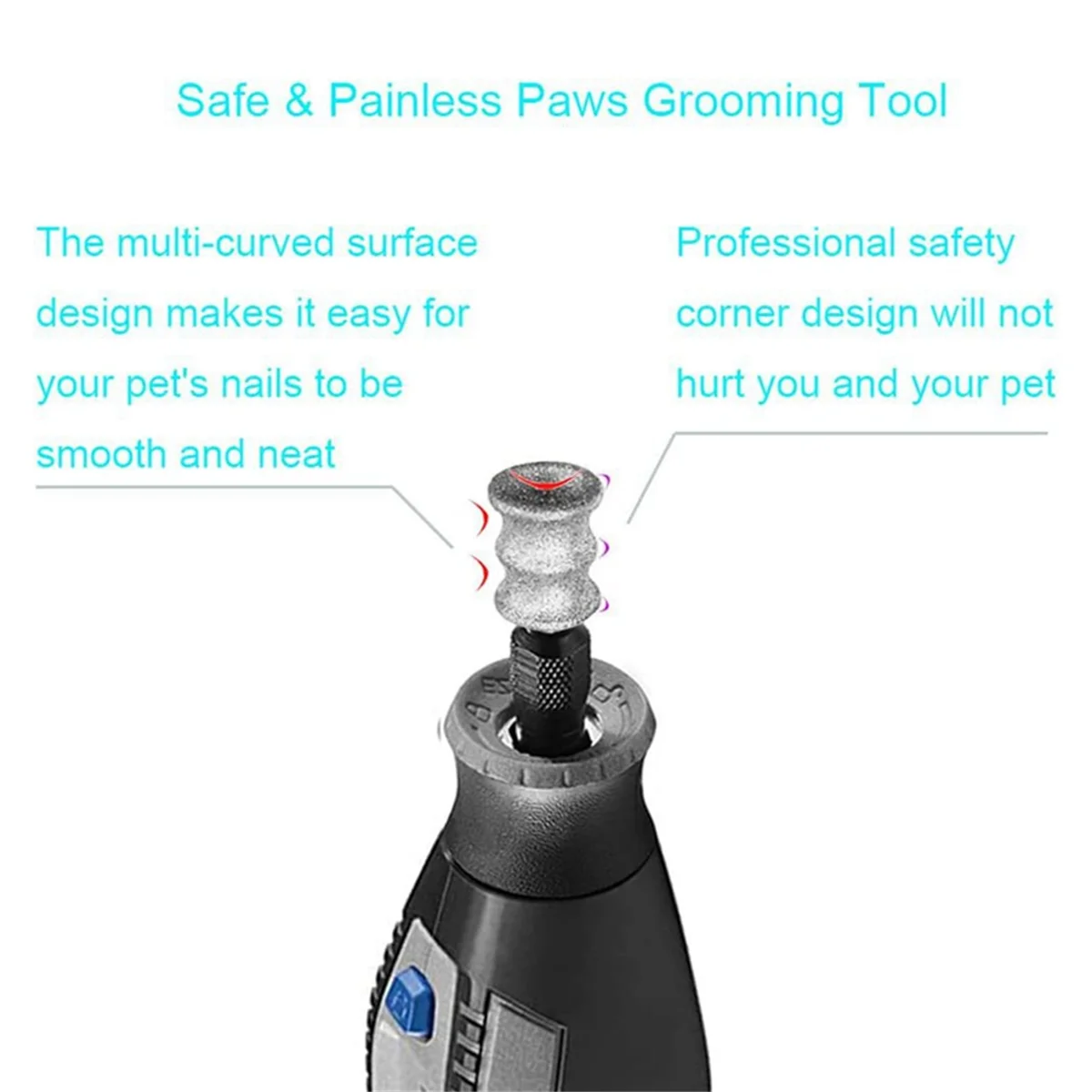 Насадки для шлифовки ногтей для собак Dremel, вращающиеся насадки для шлифовки ногтей для больших, средних и маленьких собак, кошек, обрезка ногтей, 2 шт. GSY