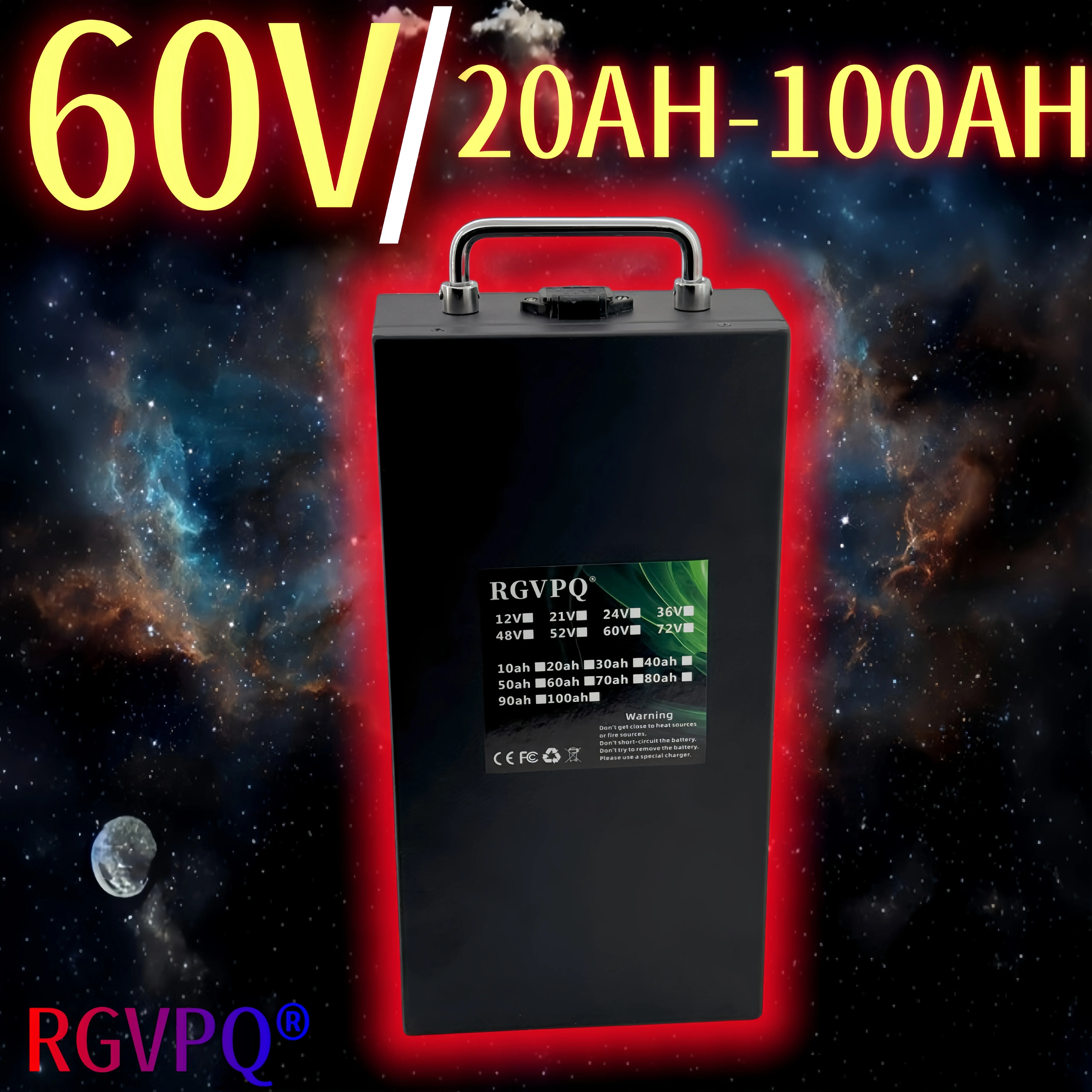 

Air transportation, Harley electric vehicle 18650 lithium-ion battery, 60V100Ah, application foldable Citycoco scooter bicycle