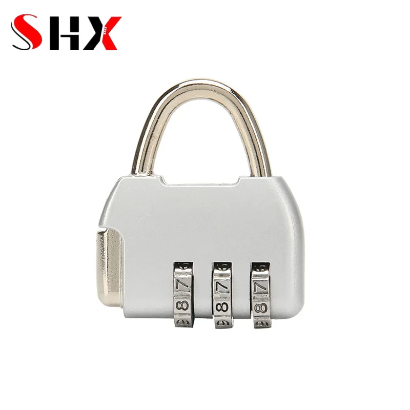 1Pcs Aluminum Alloy Mini 3 Digits Number Password Code Lock Combination Padlock Pad Lock Resettable for Travelling Bag Door