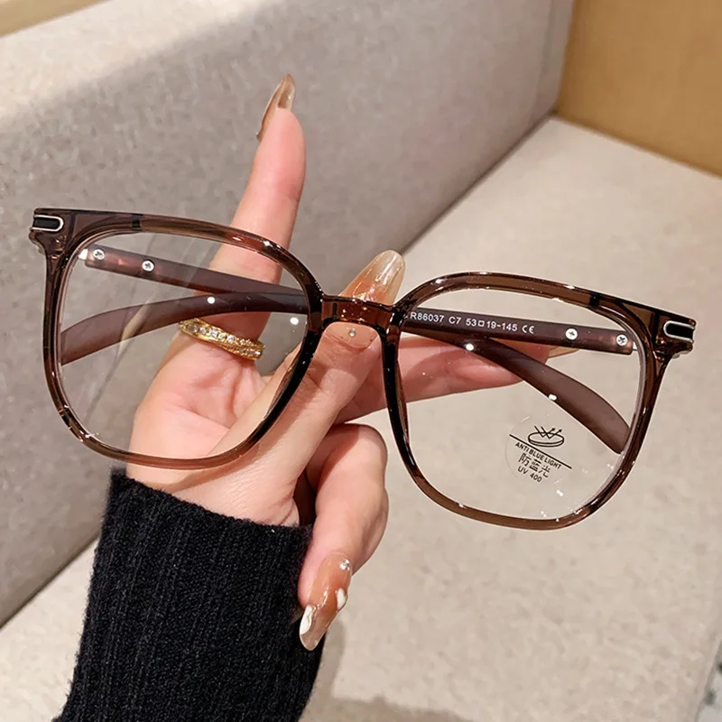 Korean version large-frame anti-blue-light glasses - trendy decorative glasses for both men and women
