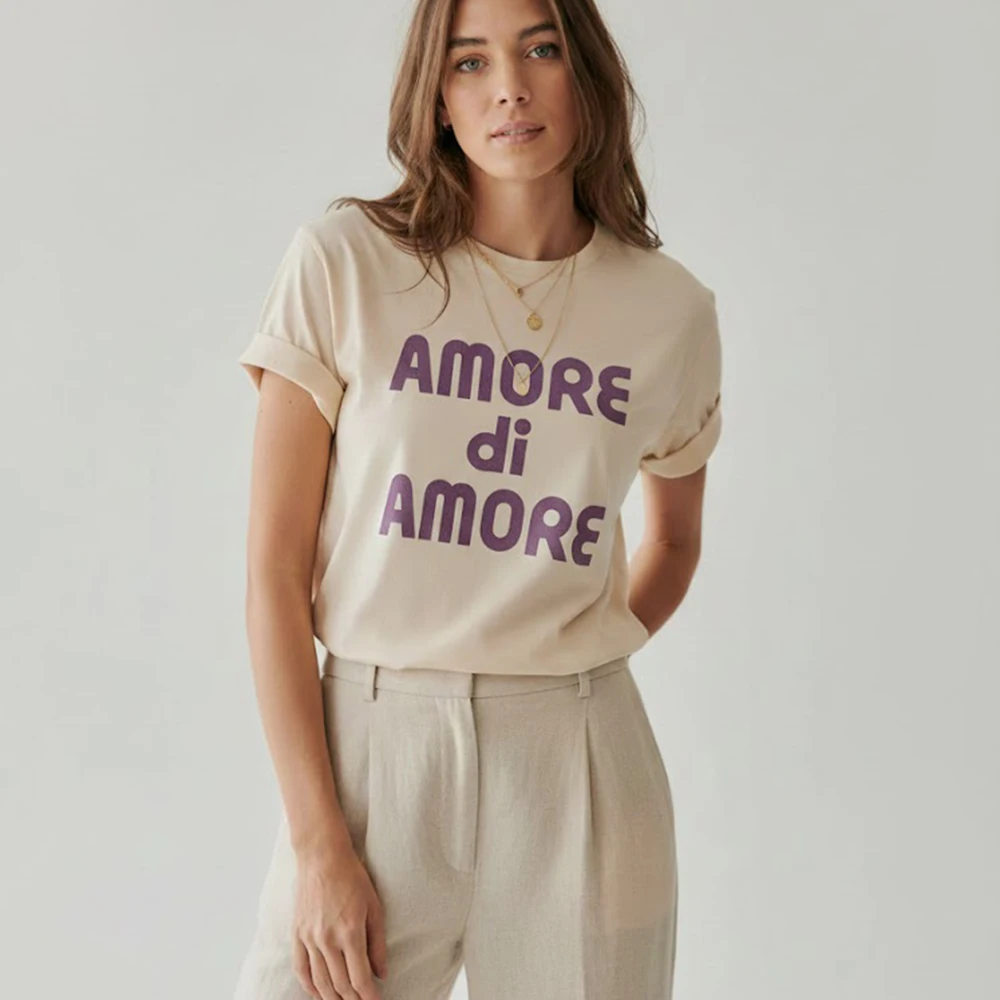 

Винтажная футболка с надписью, женская летняя футболка с коротким рукавом и круглым вырезом, дизайнерские модные футболки, топы, повседневные элегантные футболки, футболка 2026