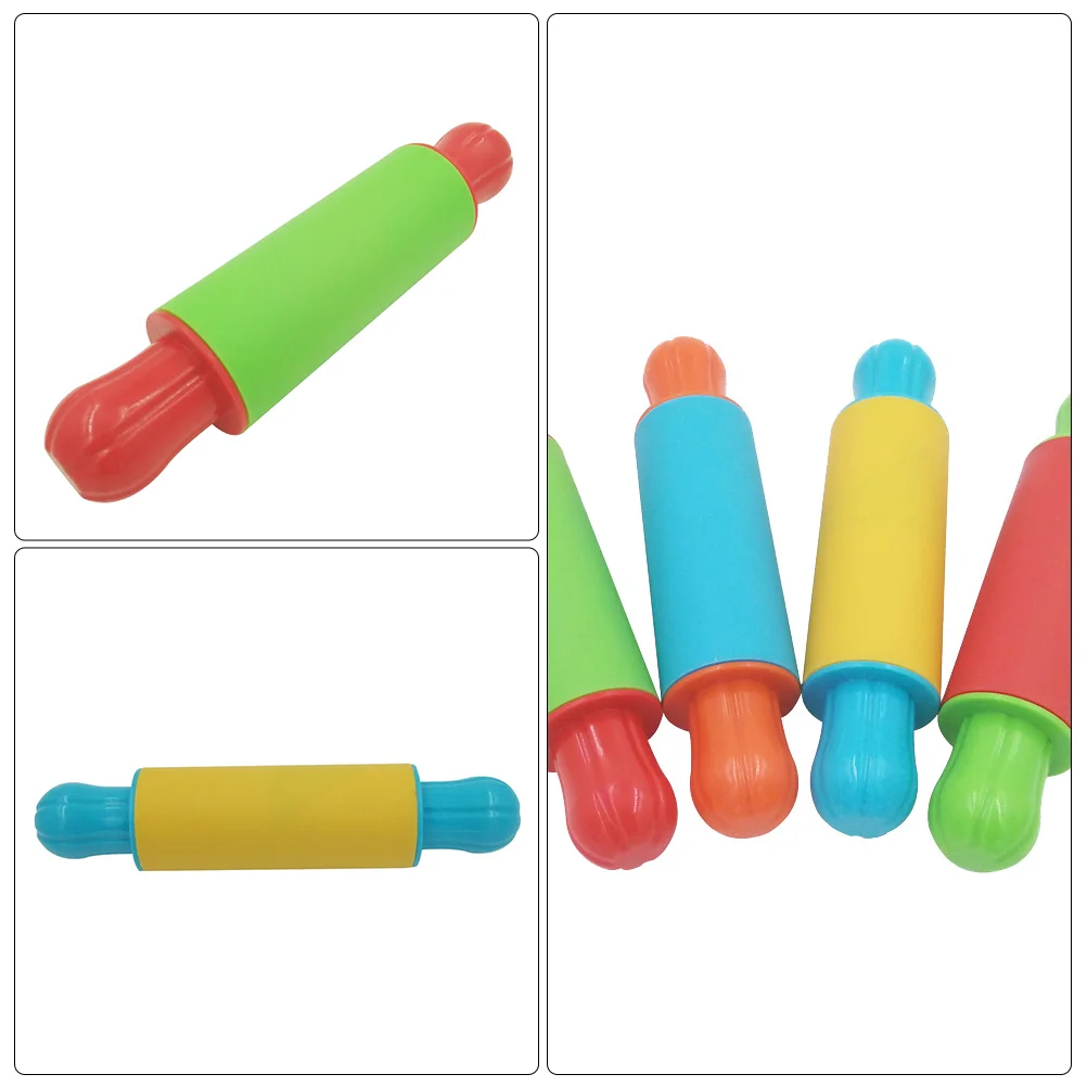 4 Pcs Painted Clay Rolling Pin Playdough Supplies Manual Plasticine Roller Modelling Tool Rollers Tools Kit Child Kits Toy