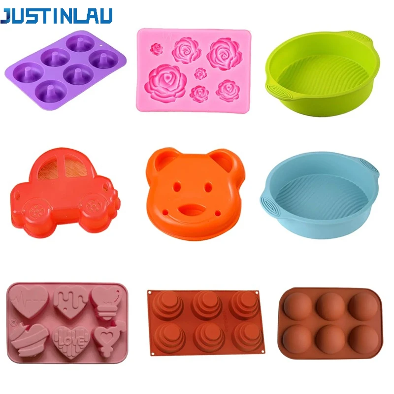 JUSTINLAU Silicone Baking Molds Food Grade Bakeware Cupcake 