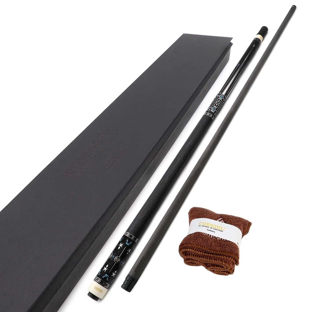 

CUESOUL STRENGTH Carbon Fiber 58'' 19oz Pool Cue Stick with12.5mm Cue Tip