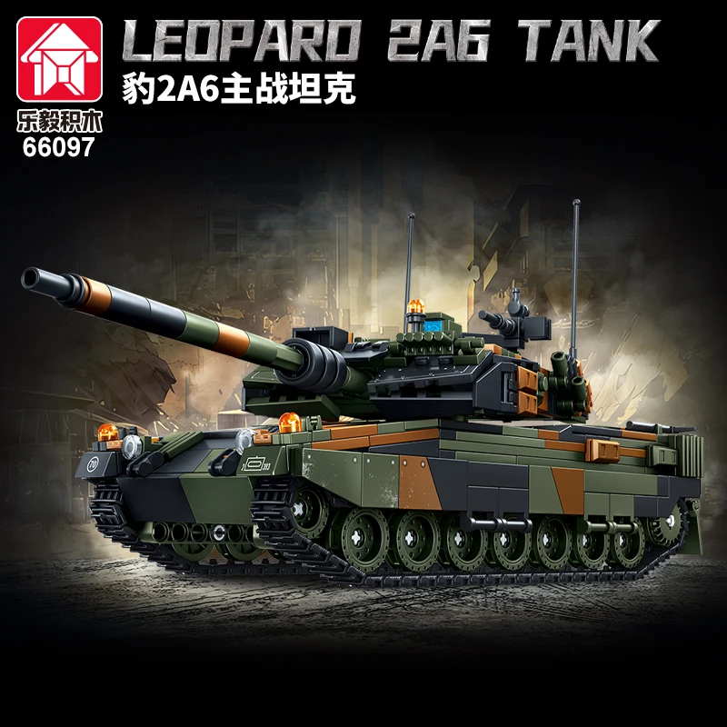 

Military Series Building Blocks Model War Leopard 2A6 Heavy Tank Bricks Sets WW2 Creative Toys for Boys Adult Christmas Gifts