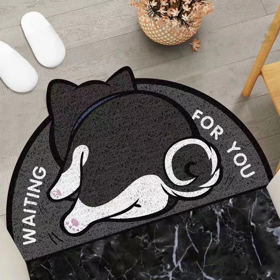 New Cartoon Sand Scraping Dust Door Entrance Mat Hallway Kitchen Bath Non-slip Rug Dust Removal Carpet Wire Loop Footpad Doormat