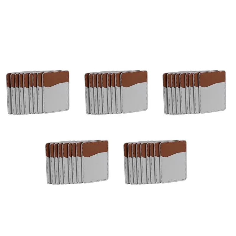 ABRT-50Pcs Sublimation Blanks Phone Wallet - PU Leather Card Holder For Back Of Phone Stick On Android DIY Blanks