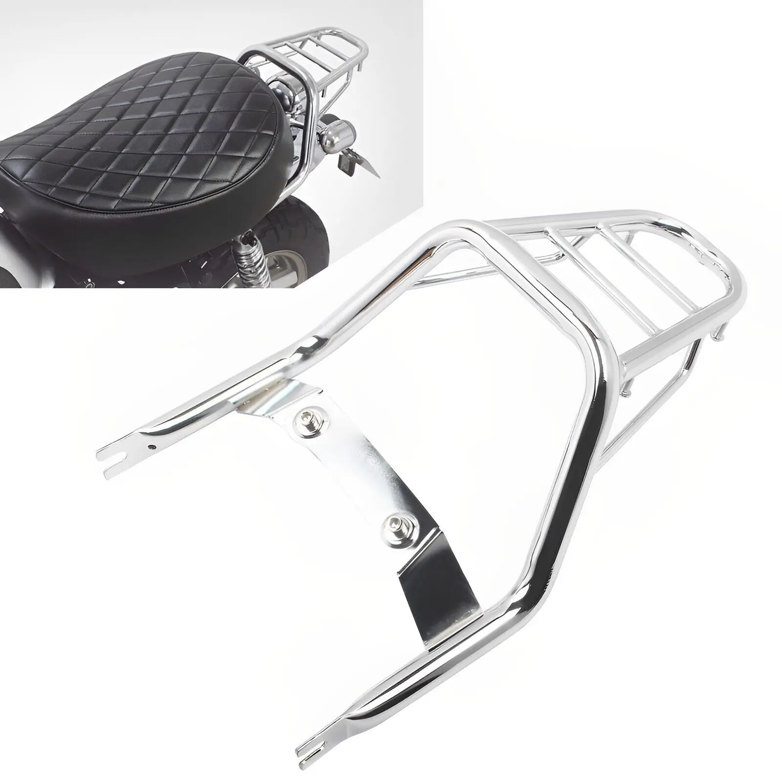 Motorcycle Rear Luggage Rack Moto Chrome Tail Rack Carrier Bracket Kit For Honda Z125 Monkey 125 2018-2022 New Cafe Racer Parts