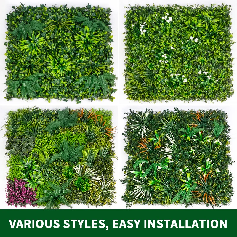 Artificial Plant Grass Wall Panel, UV Protection, DIY Backdrop, Plastic Leaves, Home Privacy Fence, Garden, Wedding Decoration