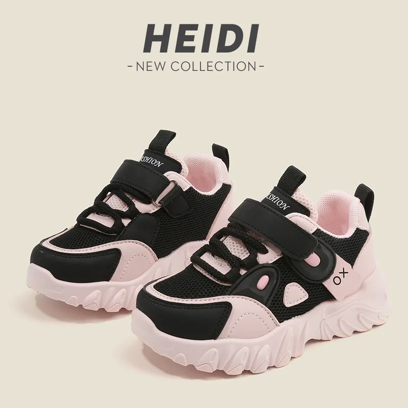 

Children Spring Autumn White Shoes Mesh Casual Velcro Girls Soft Soled Fashion Sneakers Boys Non Slip Breathable Panda Shoes