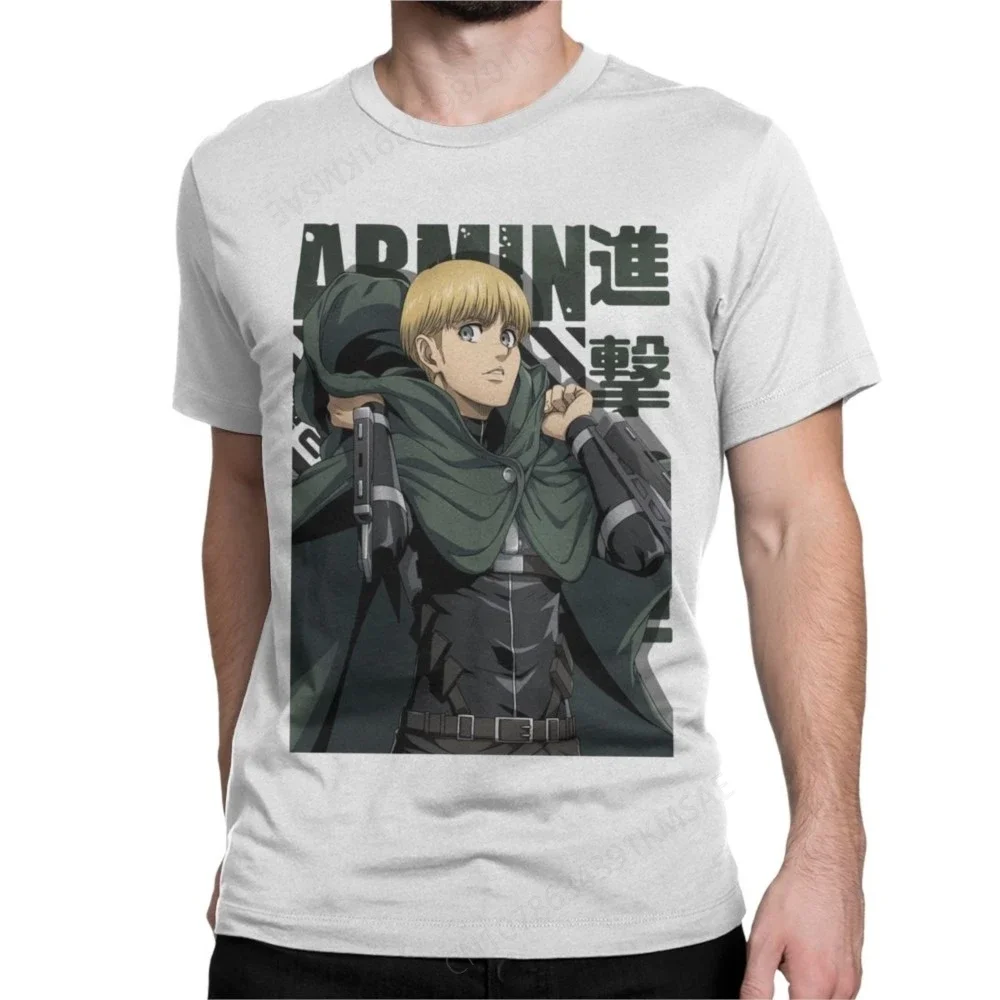 Armin Arlert AOT Anime T Shirt Men's Pure Cotton Novelty T-Shirt Crew Neck Tee Shirt Short Sleeve Clothes New Arrival