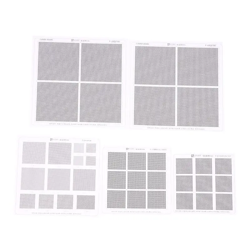 Hole Spacing 0.3/0.35/0.375/0.4/0.5/0.58/0.6/0.8/1.0mm Universal Green Oil Net UV Solder Mask BGA Reballing Stencil