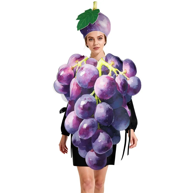 New Halloween Cosplay Costume Funny Fruit Grape Sponge Clothing Carnival Theme Party Role Playing Outfits for Parent-child view 5