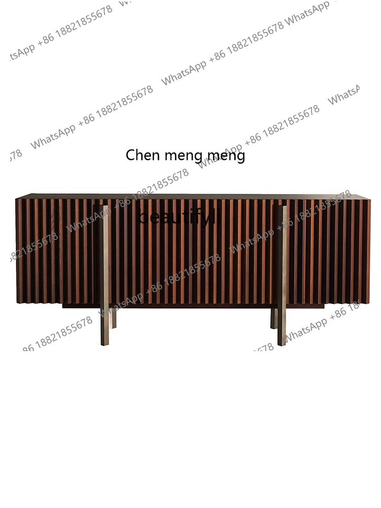 Nordic Entrance Cabinet Silent Log Locker Italian Minimalist Solid Wood High-End Villa B & B Sideboard Cabinet