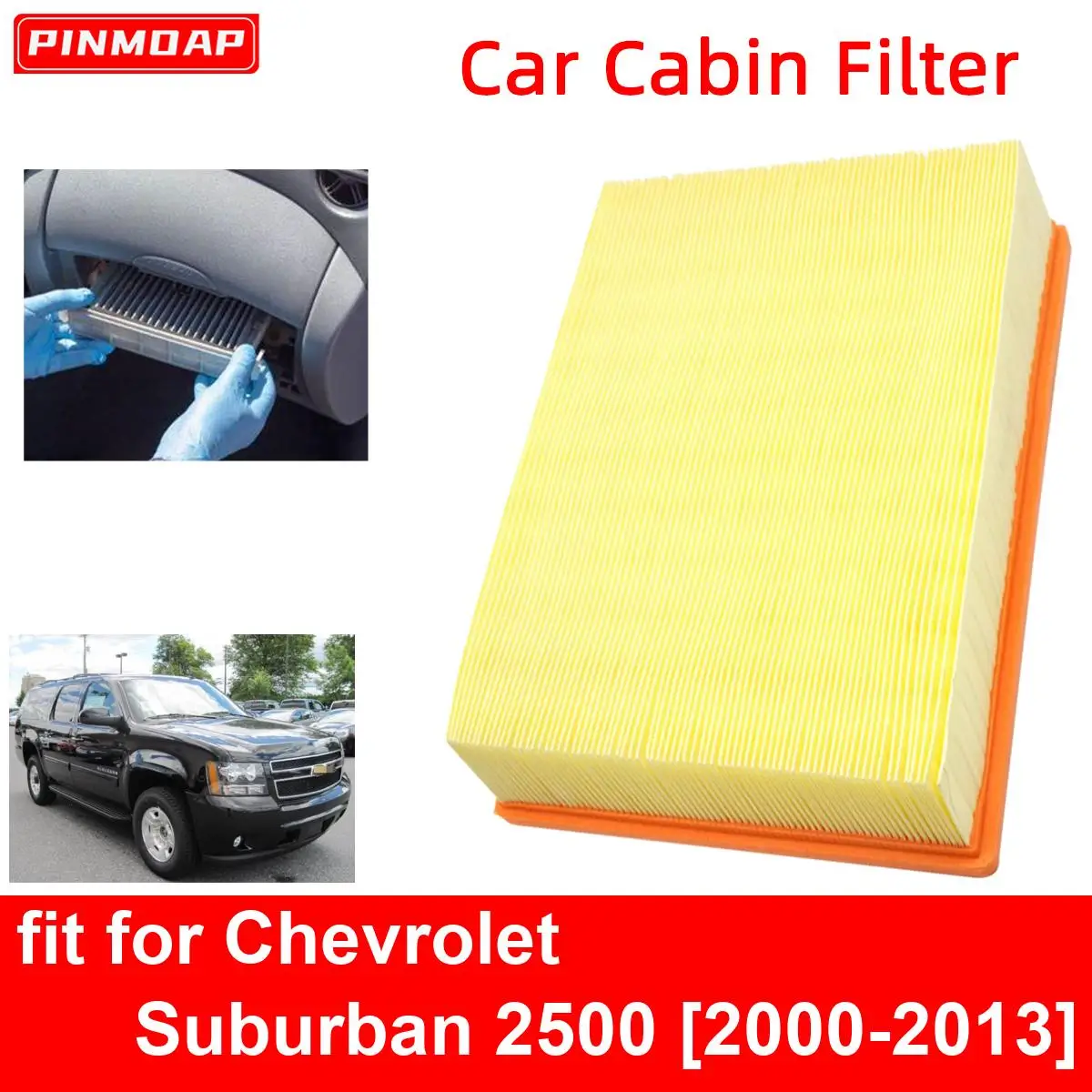 

Car Cabin Air Filter for Chevrolet Suburban 2500 2000-2013 Auto Filters Carbon Fiber CA8755A 15908915 15908916 25332443