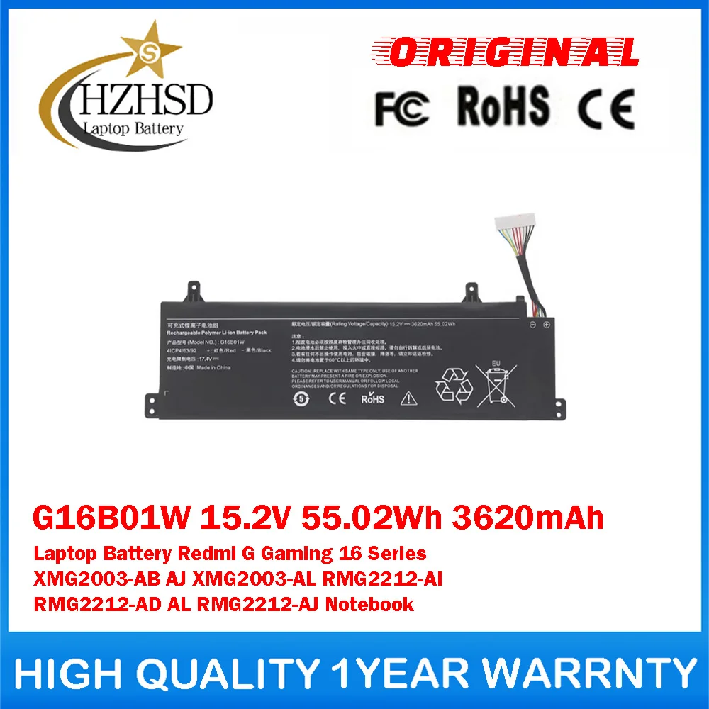 

G16B01W 15.2V 55.02Wh 3620mAh Genuine Original Laptop Battery For Xiaomi Redmi G Gaming 16 XMG2003-AB AJ XMG2003-AL RMG2212-AI