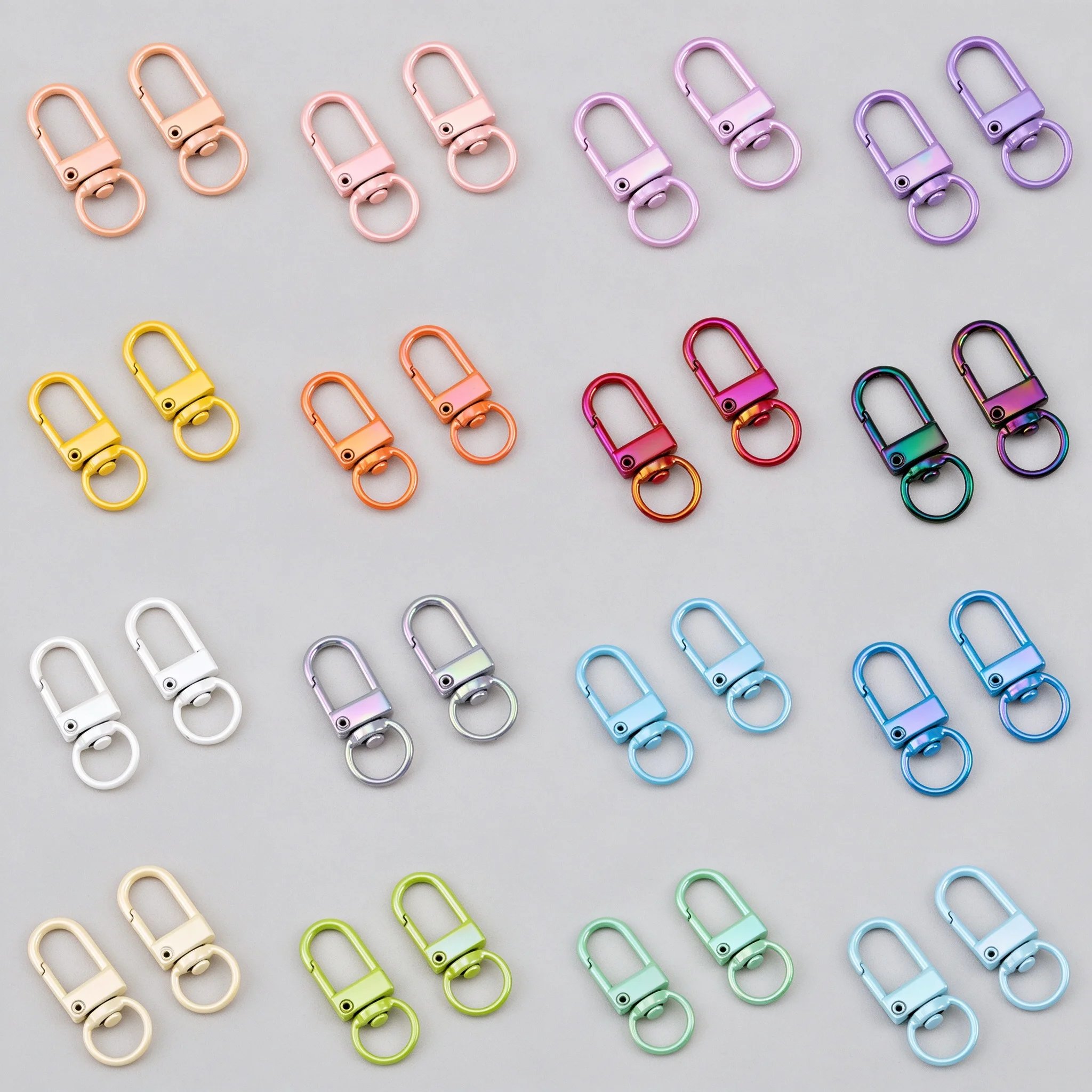 1/10pcs Electroplating Illusion Colorful Alloy Keychain Snap Lobster Clasp Hook Pendant Hanging Buckle DIY Key Ring Accessories