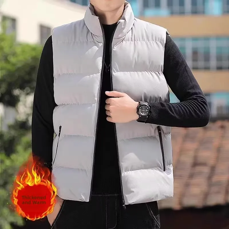 

Thiened Fce антихолодный теплый пуховый жилет мужской осенне-зимний свободный износостойкий жилет большого размера