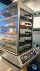 5 strati commerciale automatico elettrico panino al vapore macchina in acciaio inox vetro visibile gnocchi pane pesce gamberetti cibo Steamer