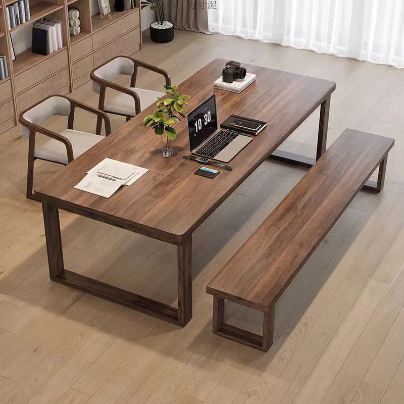 

Solid wood desktop, solid wood, computer desk, household, living room, strip, double, reading