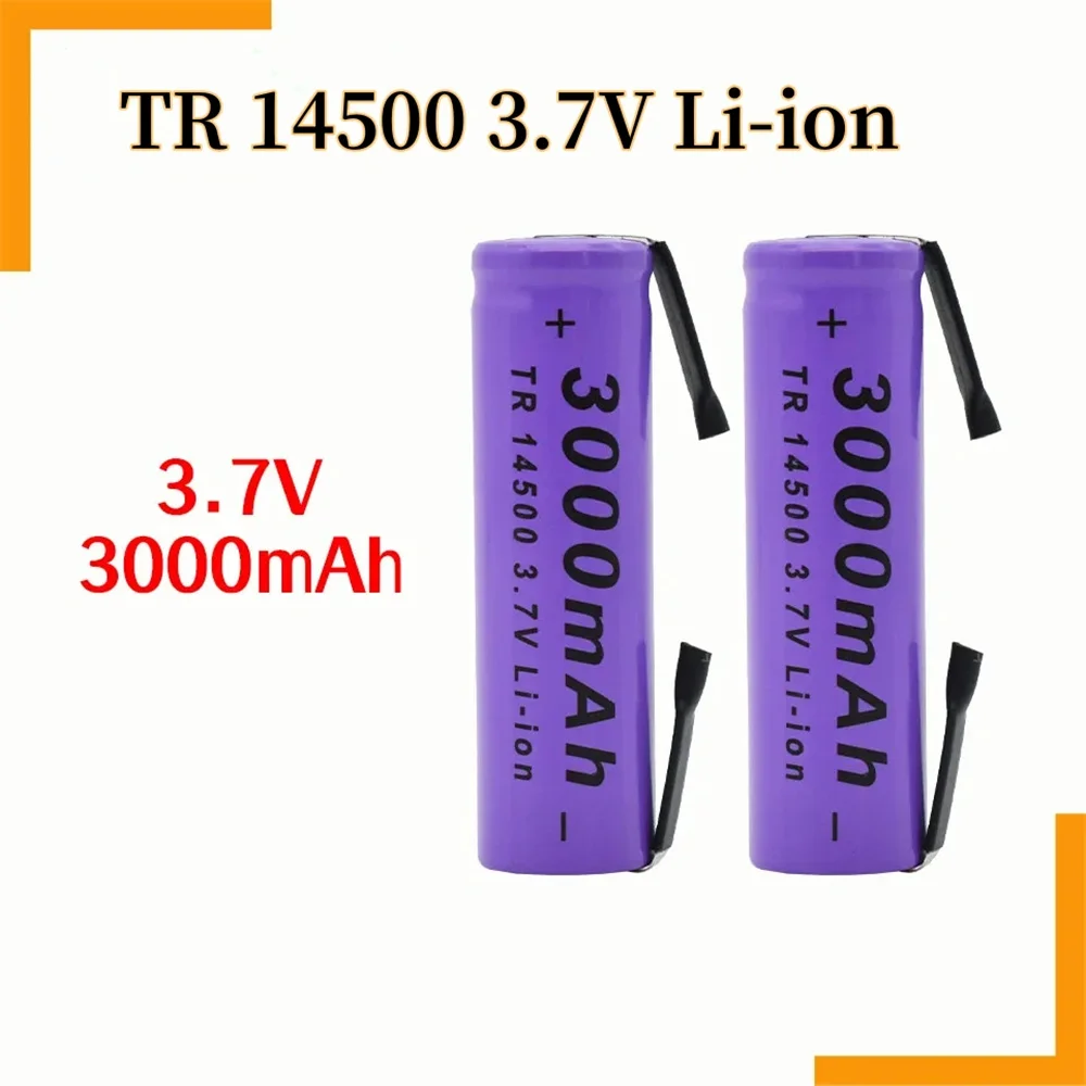 LED flashlight rechargeable lithium battery  welding nickel sheet battery 3.7V 3000mAh  ICR 14500