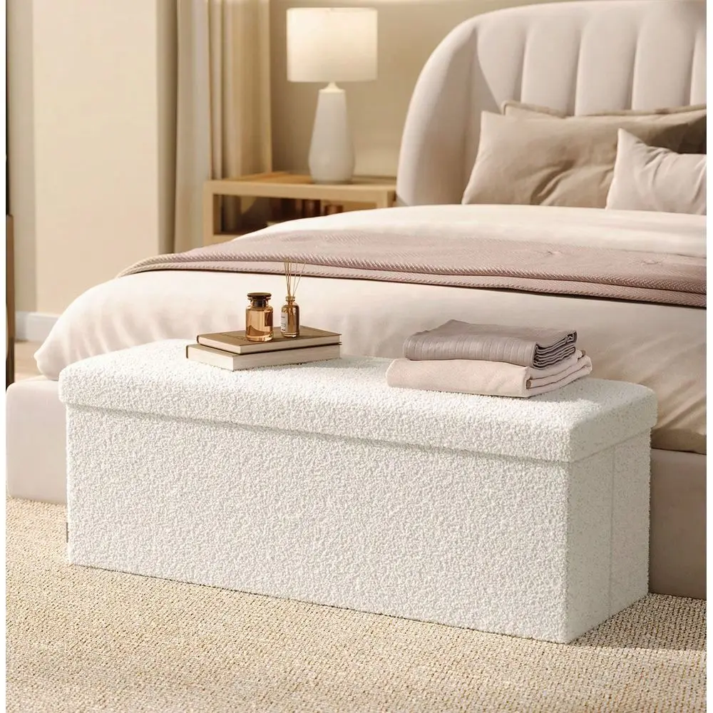 

Пуфик-оттоманка с отсеком для хранения, 15 x 43 x 15 дюймов, подставка для ног, скамья для изножья кровати, нагрузка до 660 фунтов, для гостиной