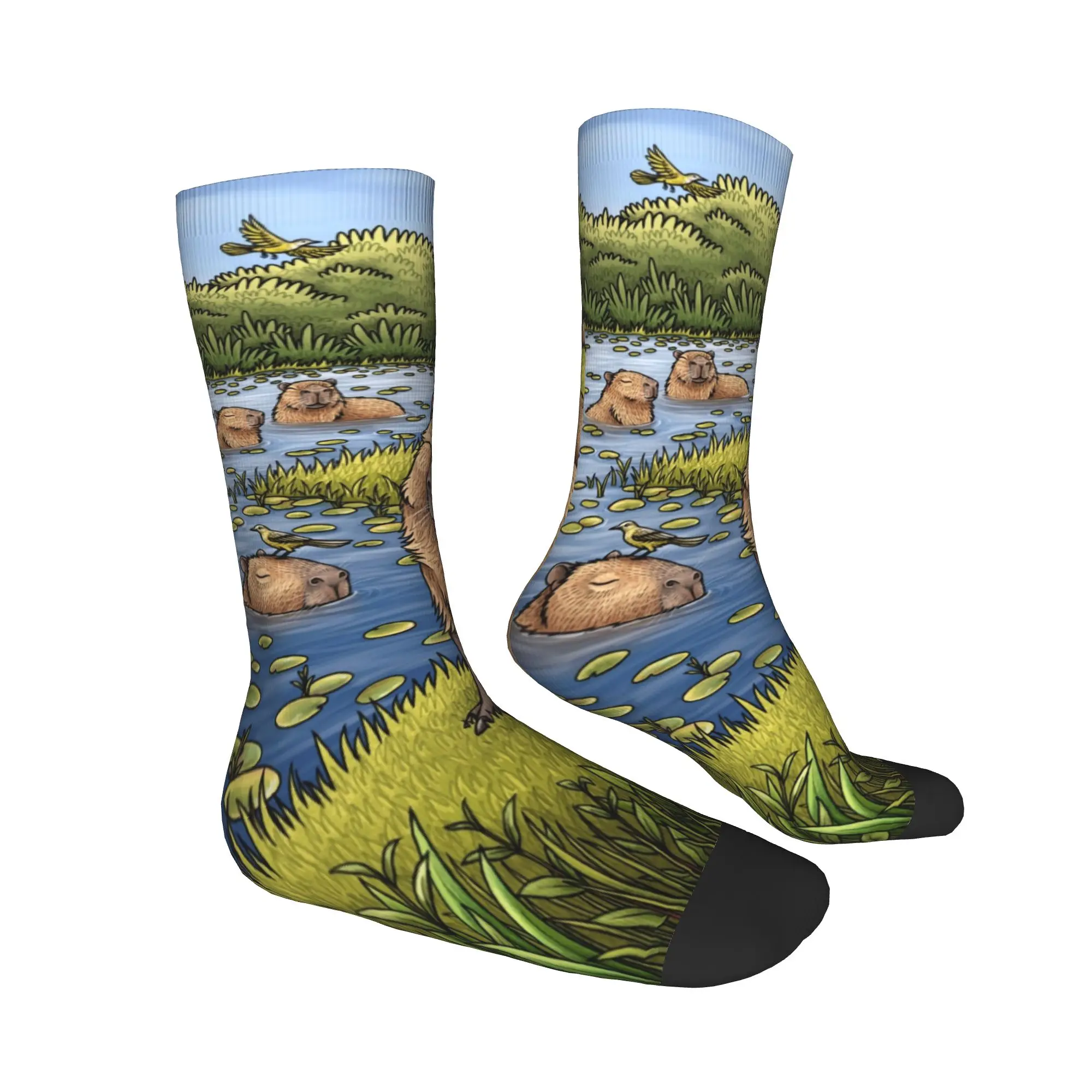 Lustige Strümpfe Capybaras Socken Damen Herren Warme weiche Skateboard Crew Socken