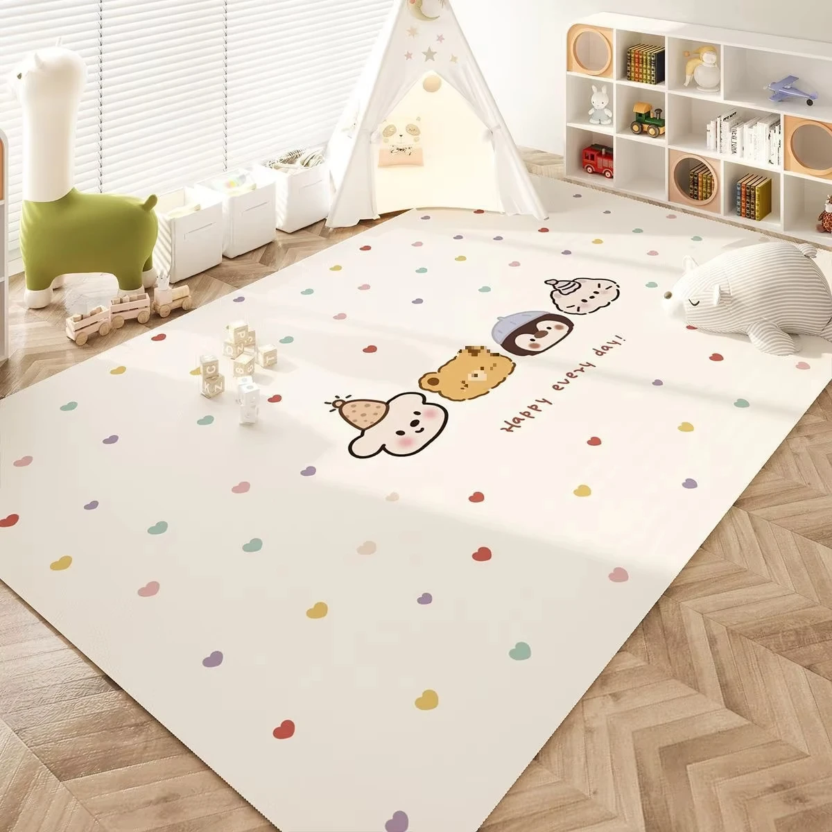VIKAMA Cute Cartoon Carpet Animal Rug Non-Slip Washable Large Area Rugs ...