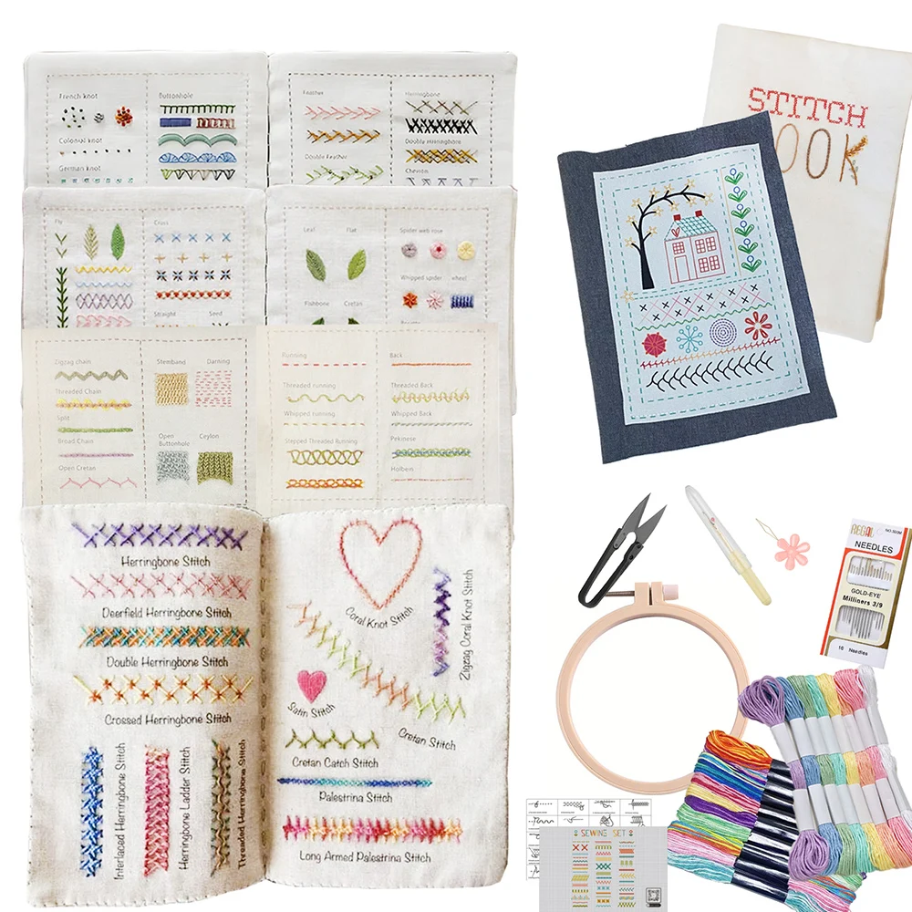 كتب الخياطة للمبتدئين غرز التطريز الإبداعية كتاب الكبار الأساسية غرز التطريز اليد خطوة بخطوة البرنامج التعليمي